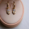 Claddagh Heart Diamond Earrings - 14k Gold