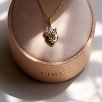 Claddagh Heart Diamond Necklace - 14k Gold