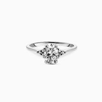 Dewlight 1ct Lab-Grown Diamond Oval Engagement Ring - 14k White Gold Polished Band