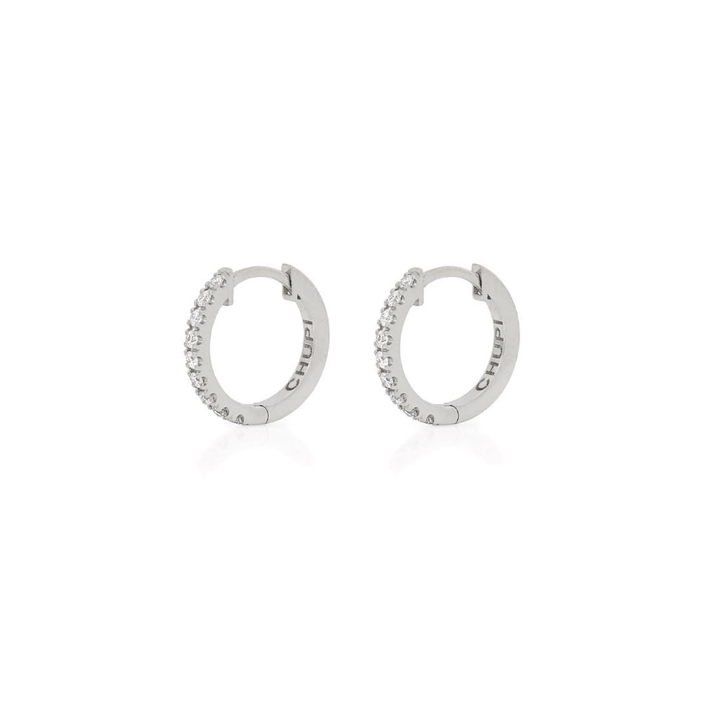 Today Classic Diamond Eternity Huggies - 14k White Gold Earrings