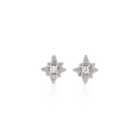 Thumbnail of North Star Diamond Stud Earrings - 14k White Gold