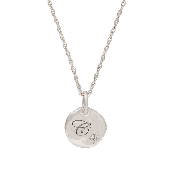 Engraved picture necklace 2025 white gold