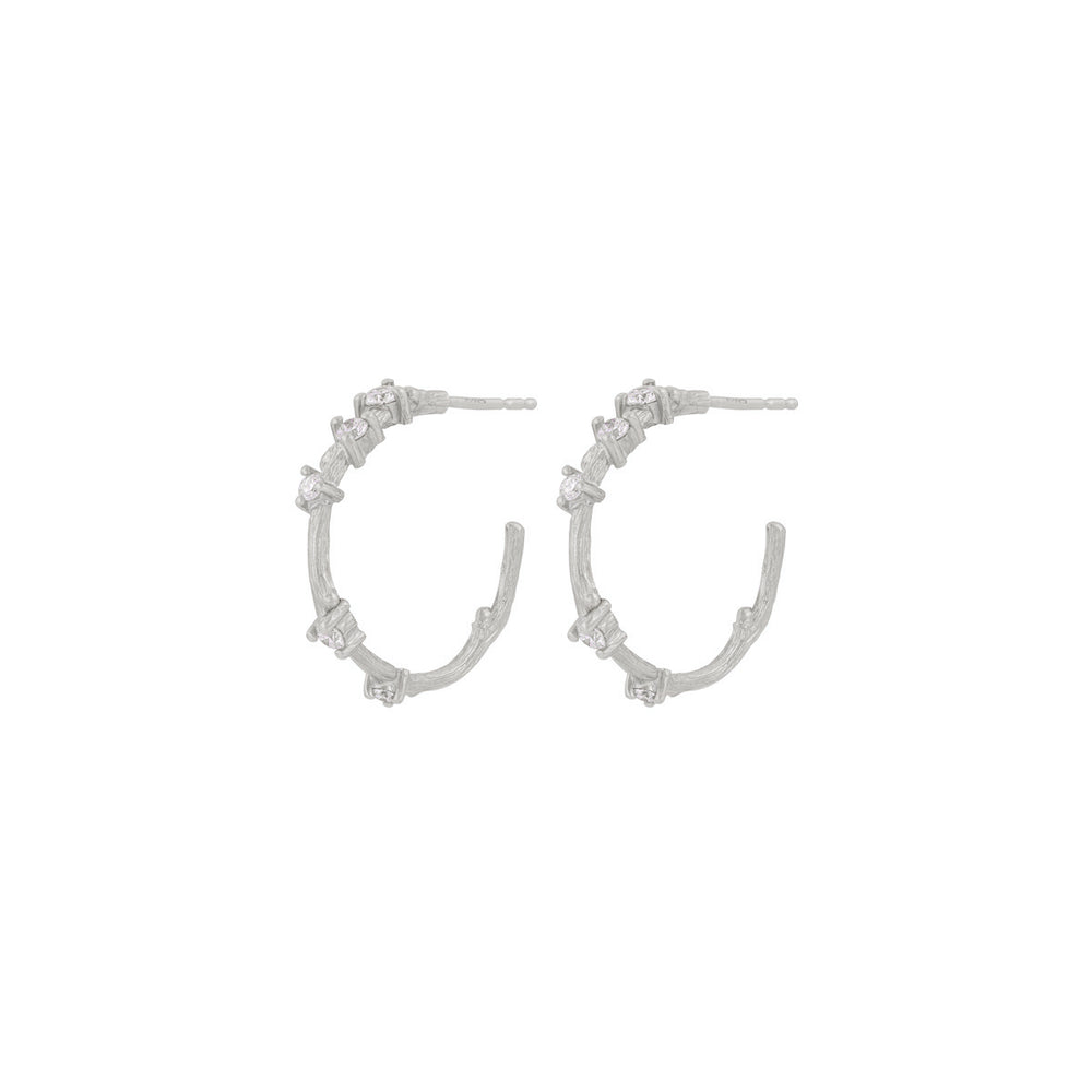 Whispered Dreams Lab-Grown Diamond Hoop Earrings - 14k White Gold