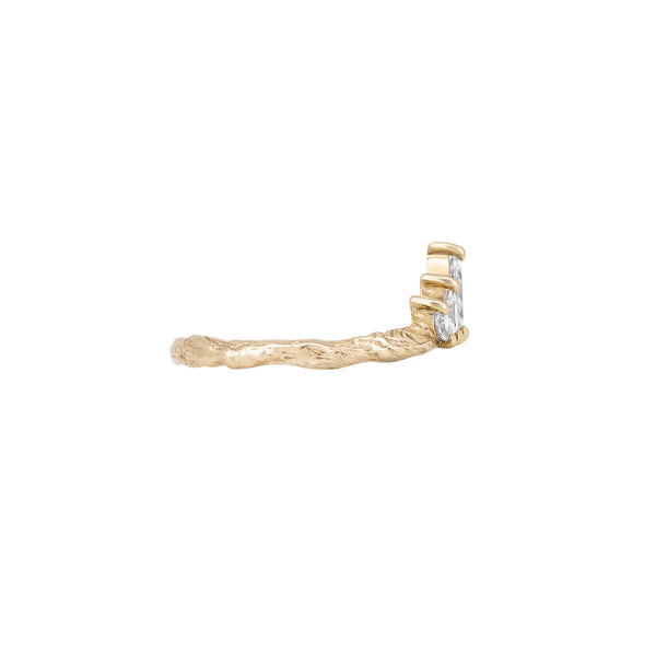 Alternative view of Crown of Hope Marquise Lab-Grown Diamond Ring - 14k Gold Twig Band