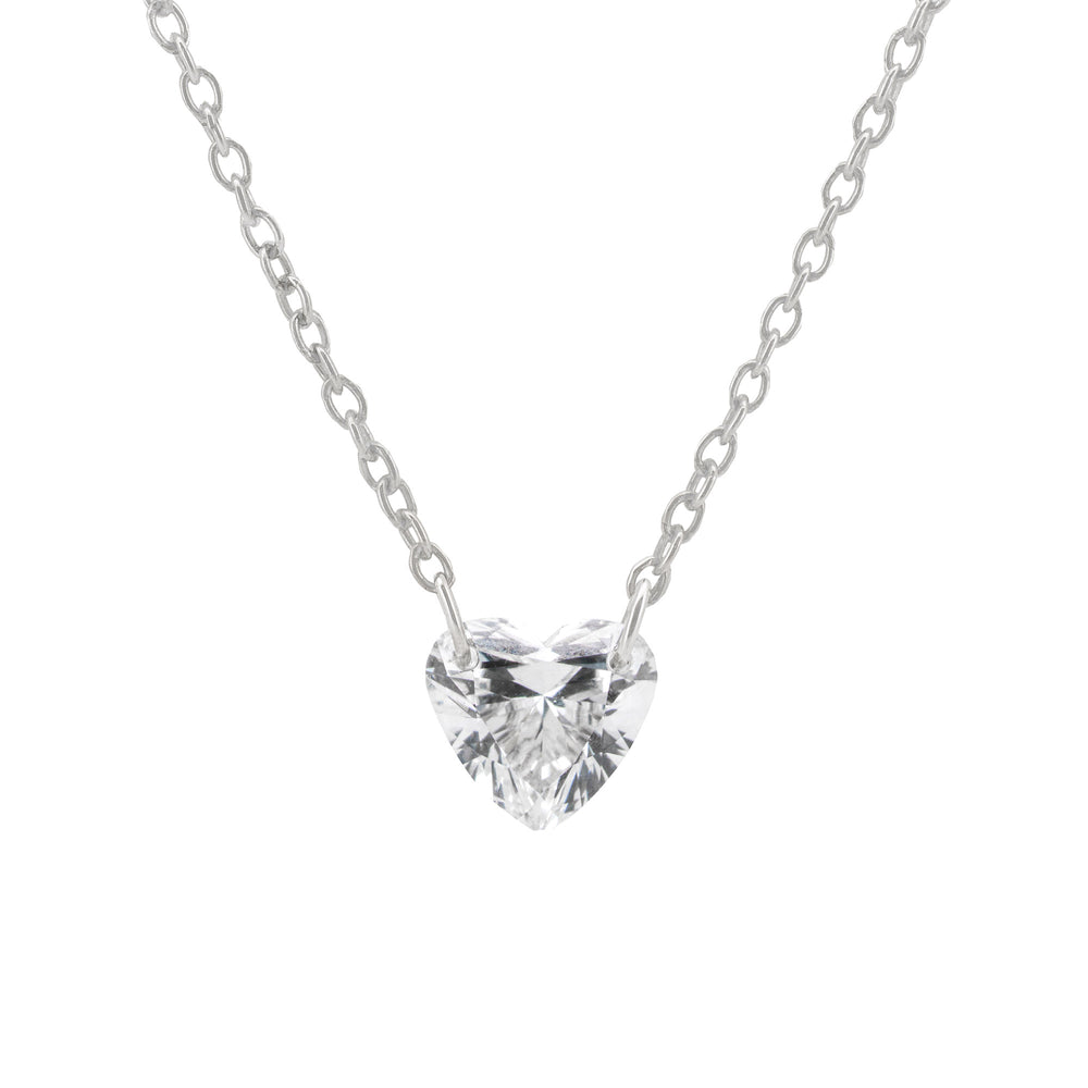 Dear Heart Necklace - 14k White Gold