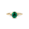 Thumbnail of Dewlight 1ct Emerald Oval Engagement Ring - 14k Gold Polished Band