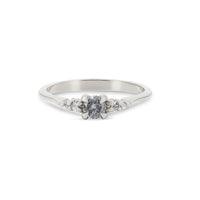 Evermore 0.25ct Grey Diamond Engagement Ring - 14k White Gold Polished Band