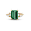 Thumbnail of Hero Ring 1.8ct Green Tourmaline & Diamond Ring - 14k Polished Gold