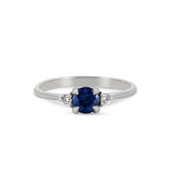 Love is All - Blue Sapphire Engagement Ring 14k White Gold