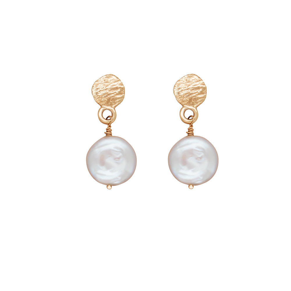 Luna Pearl Drop Earrings - 14k Gold