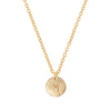 Thumbnail of Midi Disc Necklace - 14k Gold Initial Letter - One Disc