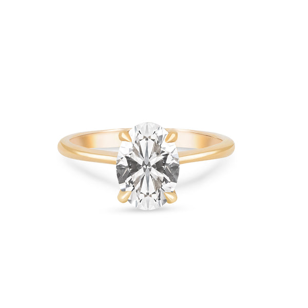 Moonlight 1.5ct Lab-Grown Oval Diamond Engagement Ring - Classic Setting 14k Gold Polished Band