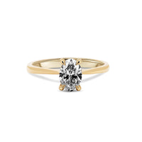 Thumbnail of Moonlight Hidden Halo 1ct Lab-Grown Oval Diamond Engagement Ring - 14k Gold Polished Band