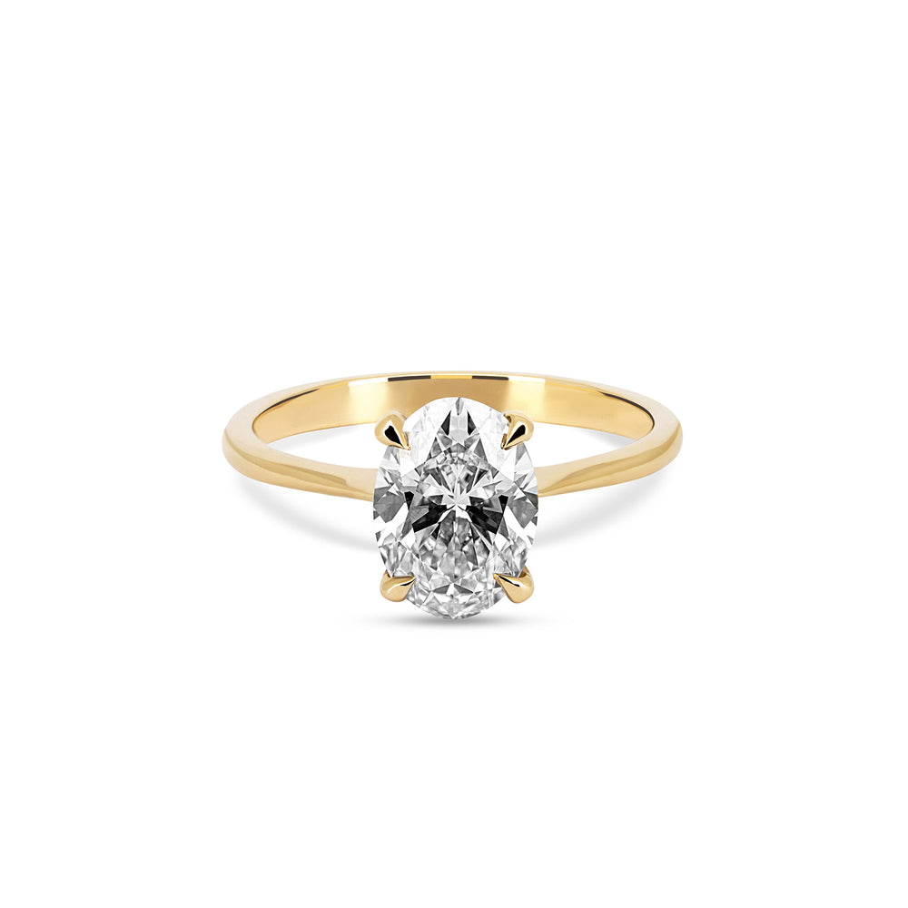 Moonlight 2ct Lab-Grown Oval Diamond Engagement Ring - 14k Gold Polished Band