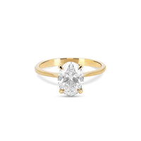 Thumbnail of Moonlight 2ct Lab-Grown Oval Diamond Engagement Ring - 14k Gold Polished Band