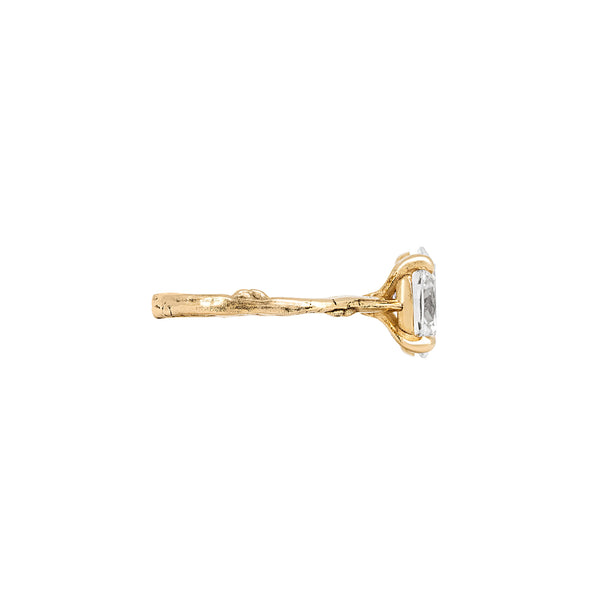 Alternative view of Moonlight 2ct Lab-Grown Oval Diamond Engagement Ring - 14k Gold Twig Band