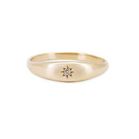 Thumbnail of North Star Diamond Tiny Signet Ring - 14k Gold