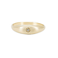 Thumbnail of North Star Diamond Tiny Signet Ring - 14k Gold