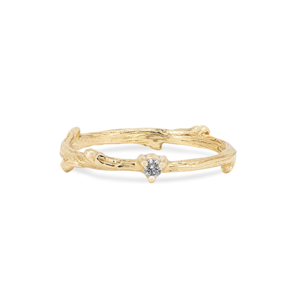 Promise Me - 14k Gold Twig Band Diamond Ring