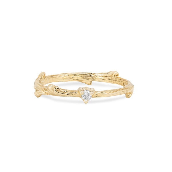 Promise Me - 14k Gold Twig Band Diamond Ring