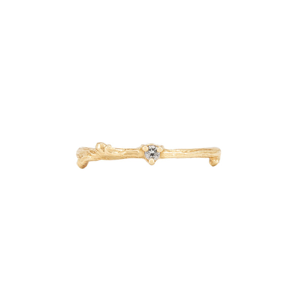 Alternative view of Promise Me - 14k Gold Twig Band Diamond Ring