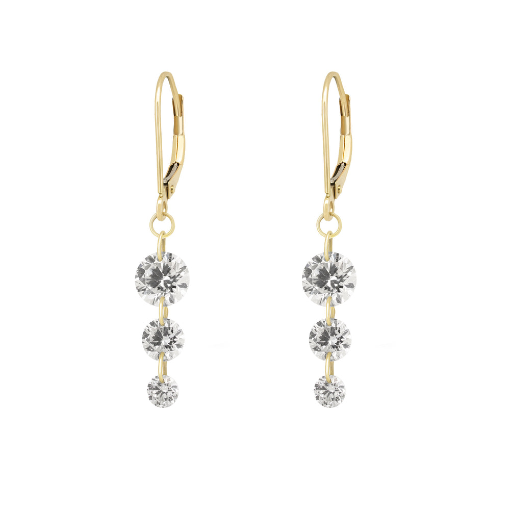 Raindrop Diamond Earrings - 14k Gold