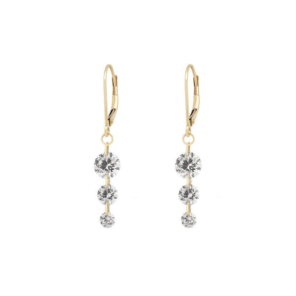 Raindrop Diamond Earrings - 14k Gold