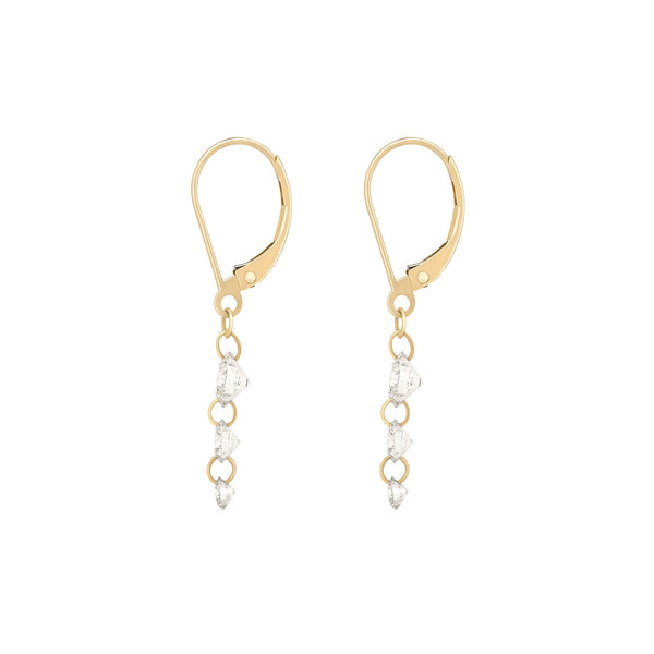 Alternative view of Raindrop Diamond Earrings - 14k Gold