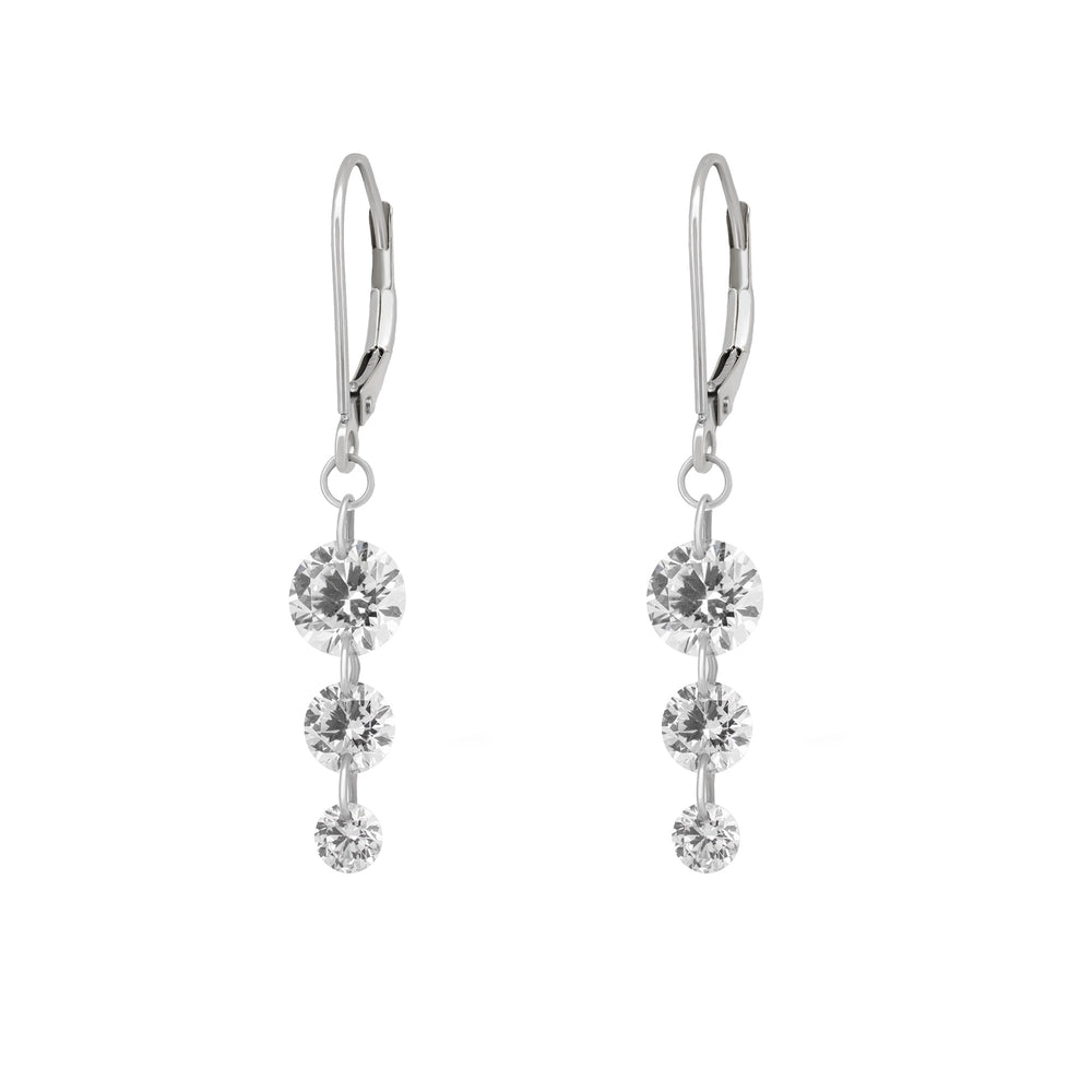 Raindrop Diamond Earrings - 14k White Gold