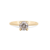 Sparkle 1ct Grey Diamond Engagement Ring - 14k Gold Polished Band