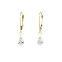 Thumbnail of Teardrop Diamond Earrings - 14k Gold