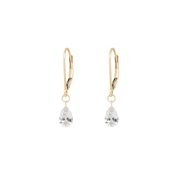 Teardrop Diamond Earrings - 14k Gold