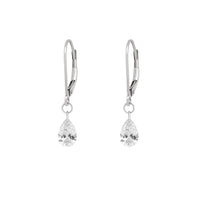 Thumbnail of Teardrop Diamond Earrings - 14k White Gold