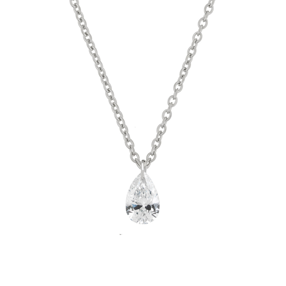 Teardrop 0.5ct Diamond Necklace - 14k White Gold