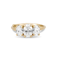 Thumbnail of Trilogy Oval 2ct Lab-Grown Diamond Engagement Ring - 14k Gold Twig Band