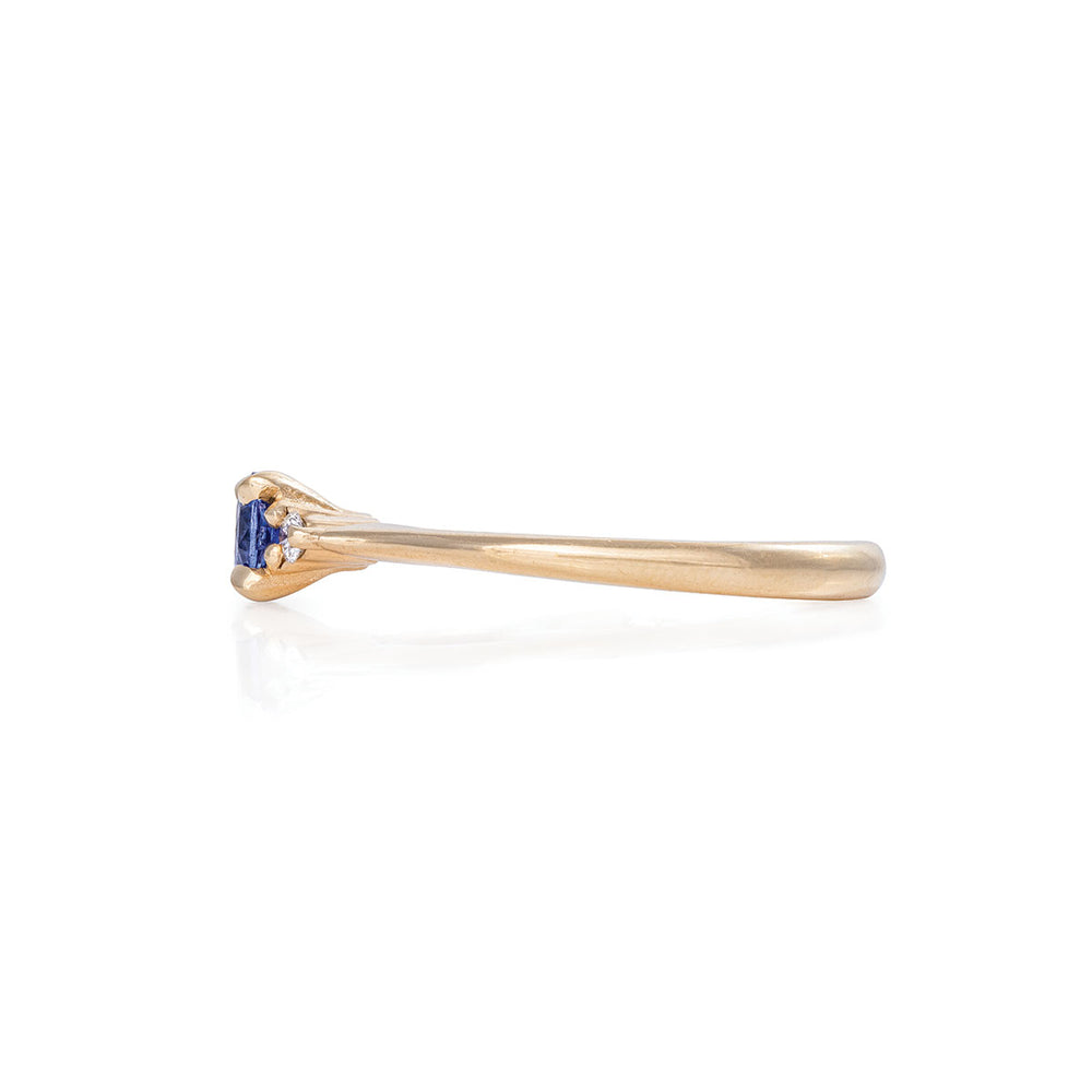 Love Is All | Polished Gold Blue Sapphire & Diamond Ring | Chupi