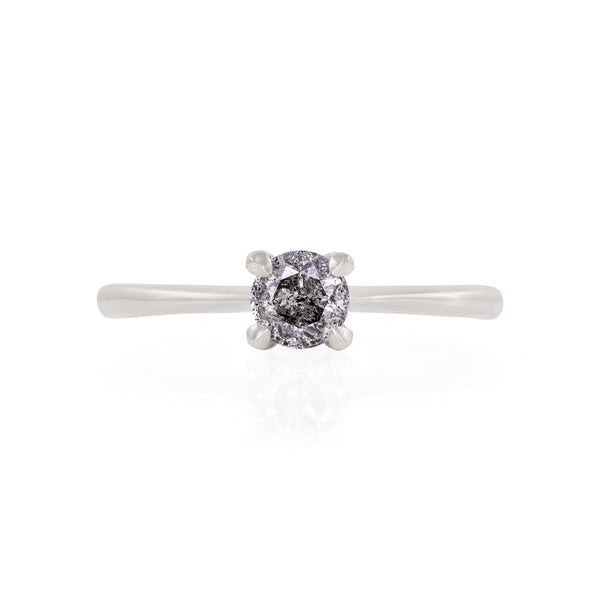 Raw grey diamond hot sale engagement ring