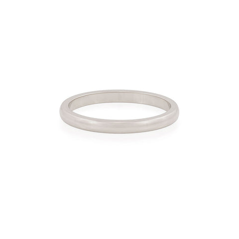 Thin 14k white gold wedding deals band